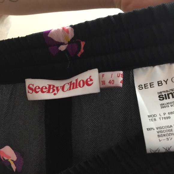 See by Chloe Black Iris Printed Jogger Pants - Picture 5 of 8